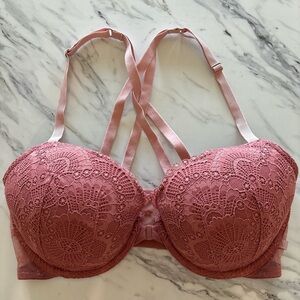 Victoria's Secret Dusty Rose Lace Bra